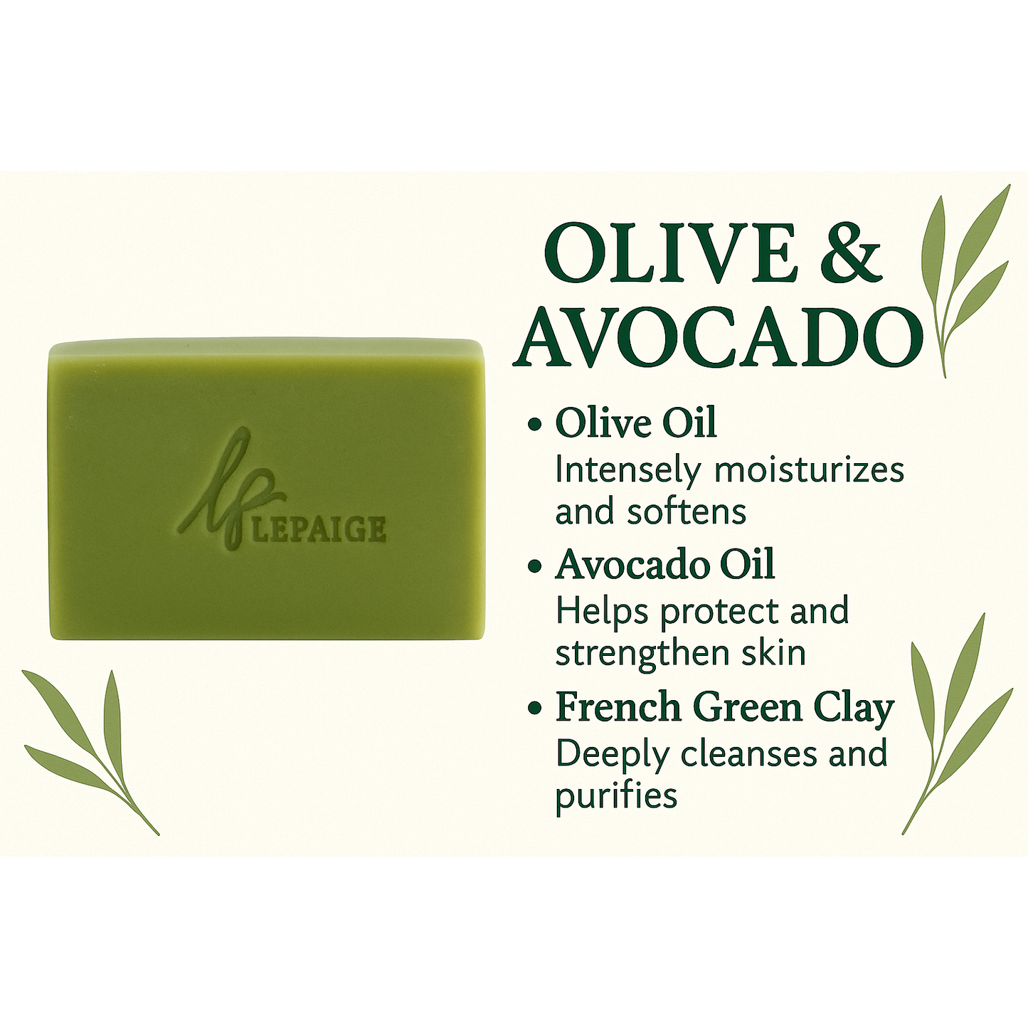 Olive & Avocado Bar Soap- ultra moisturizing handmade natural soap for dry & sensitive skin